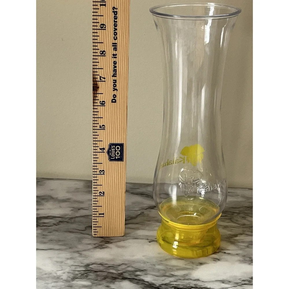 Kalahari Tall Hurricane Beverage‎ Glass Yellow 2026  Approx 10